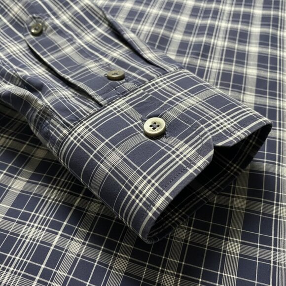 Brioni Made in Italy Navy Button-Down Shirt, Tailored Fit, Size L - Picture 4 of 5